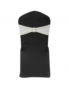 Fascia Elasticizzata Crema Decorativa Sedia con Fibbia Diamante 25 pz