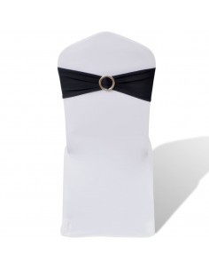 Fascia Elasticizzata Nera Decorativa Sedia con Fibbia Diamante 25 pz