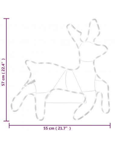 Figura Natalizia Fiocco di Neve LED 2 pz Bianco Caldo 59x59 cm