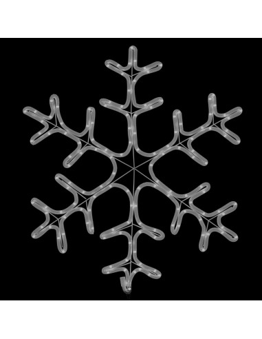 Figura Natalizia Fiocco di Neve LED 2 pz Bianco Caldo 59x59 cm