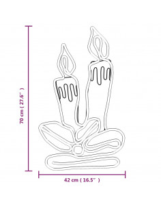 Figure Natalizie Candele con 144 LED 2 pz 70x42 cm