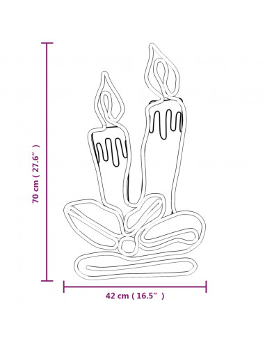 Figure Natalizie Candele con 144 LED 3 pz 70x42 cm