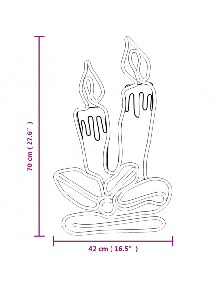 Figure Natalizie Candele con 144 LED 3 pz 70x42 cm