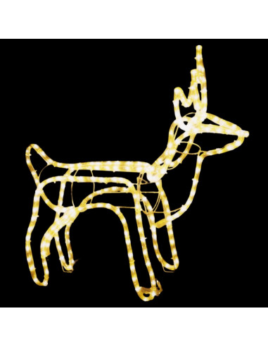 Figure Natalizie Renne 3 pz Bianco Caldo 60x30x60 cm