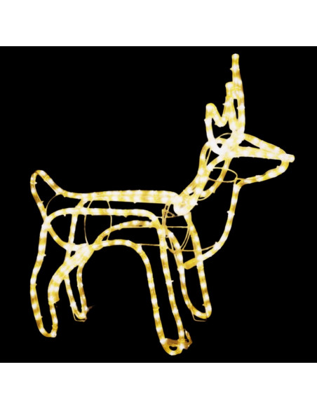 Figure Natalizie Renne 3 pz Bianco Caldo 60x30x60 cm