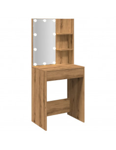 Toeletta con LED Rovere Artigianale 60x40x140 cm 2