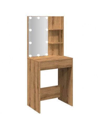 Toeletta con LED Rovere Artigianale 60x40x140 cm