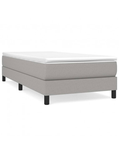 Giroletto a Molle con Materasso Grigio Chiaro100x200 cm Tessuto