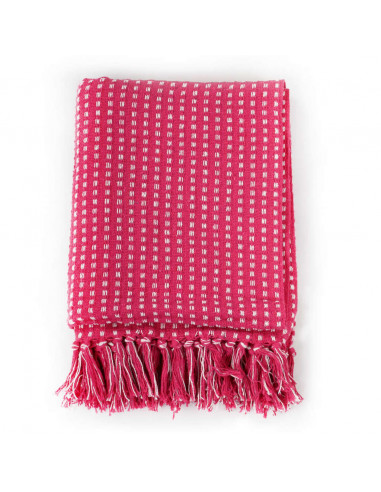 Copriletto in Cotone a Quadri 160x210 cm Rosa