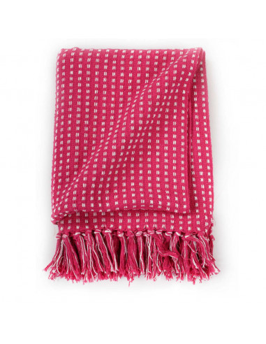 Copriletto in Cotone a Quadri 160x210 cm Rosa