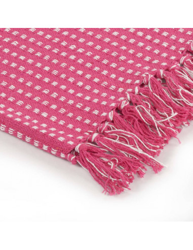 Copriletto in Cotone a Quadri 160x210 cm Rosa