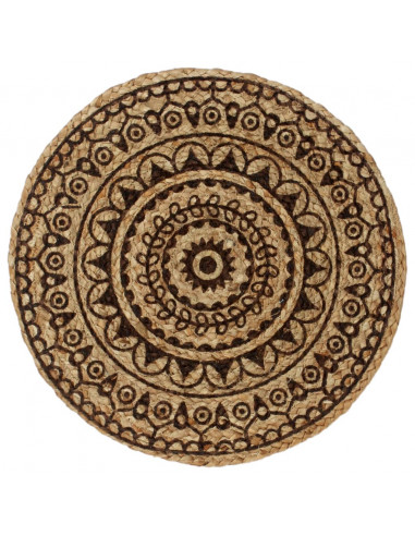 Tovagliette 6 pz Marrone Scuro 38 cm Rotonde in Juta