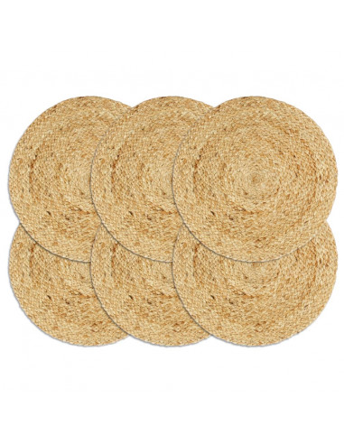 Tovagliette 6 pz Naturale Neutro 38 cm Rotonde in Juta