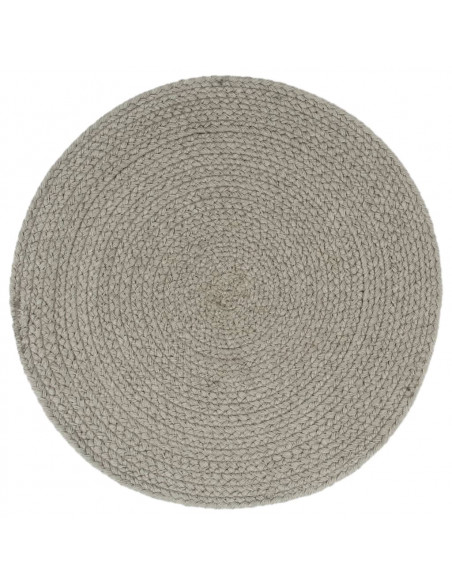 Tovagliette 4 pz Grigio Neutro 38cm Rotonde in Cotone