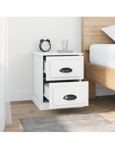 Comodino Bianco 39x39x47,5 cm in Legno Multistrato