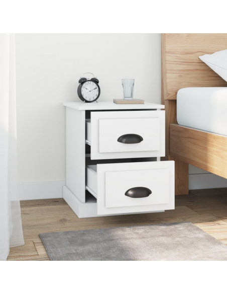 Comodino Bianco 39x39x47,5 cm in Legno Multistrato