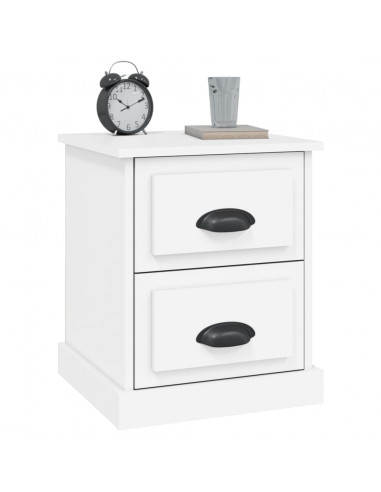 Comodino Bianco 39x39x47,5 cm in Legno Multistrato