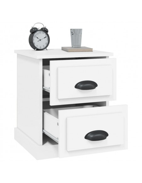 Comodino Bianco 39x39x47,5 cm in Legno Multistrato