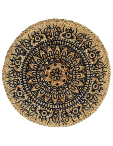 Tovagliette 6 pz Blu Scuro 38 cm Rotonde in Juta