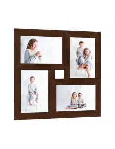 Cornice Multipla per 4 Foto 10x15cm Marrone Scuro in MDF 2