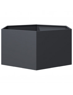 Fioriera da Giardino Antracite Esagono 104x90x45 cm in Acciaio