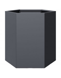 Fioriera da Giardino Antracite Esagono 46x40x45 cm in Acciaio