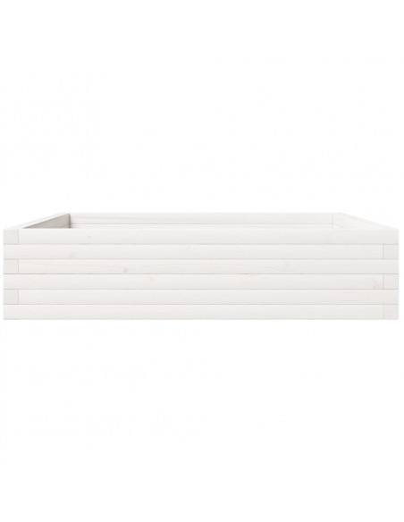 Fioriera da Giardino Bianca 100x100x23 cm Legno Massello Pino