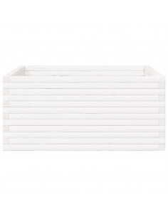 Fioriera da Giardino Bianca 100x100x46cm Legno Massello di Pino