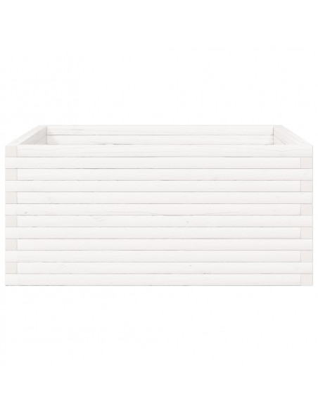 Fioriera da Giardino Bianca 100x100x46cm Legno Massello di Pino
