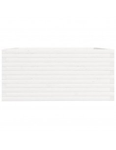 Fioriera da Giardino Bianca 100x100x49,5 Legno Massello di Pino