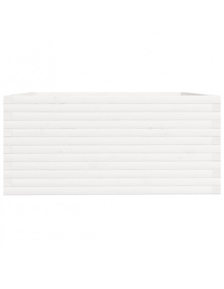 Fioriera da Giardino Bianca 100x100x49,5 Legno Massello di Pino