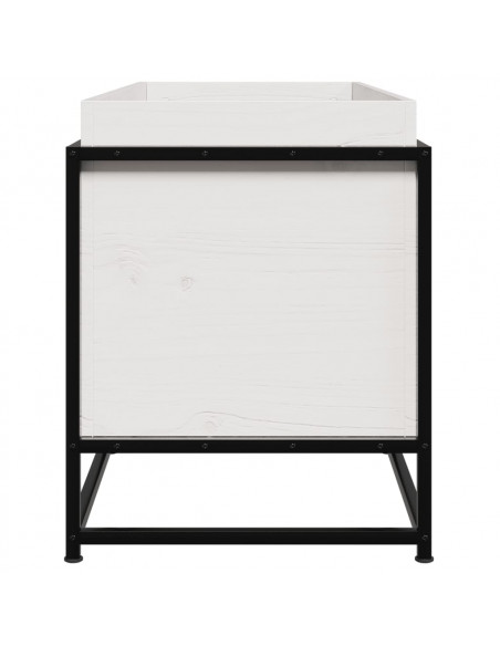 Fioriera da Giardino Bianca 100x40x50 cm Legno Massello di Pino