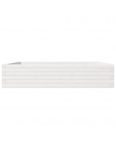 Fioriera da Giardino Bianca 110x110x23cm Legno Massello di Pino