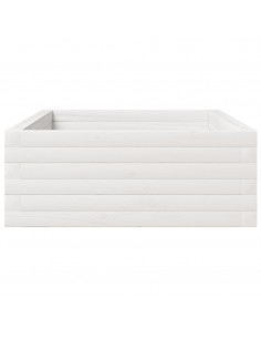 Fioriera da Giardino Bianca 110x60x23 cm Legno Massello Pino