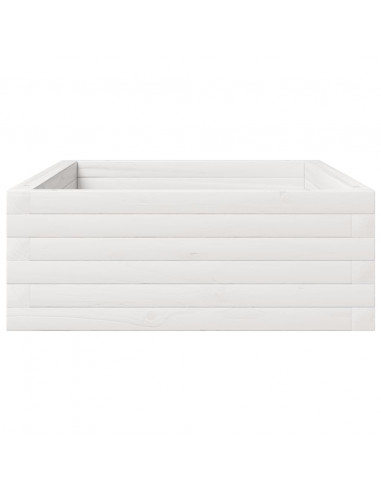 Fioriera da Giardino Bianca 110x60x23 cm Legno Massello Pino