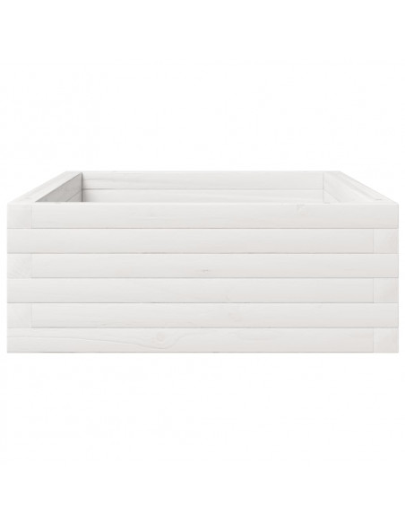 Fioriera da Giardino Bianca 110x60x23 cm Legno Massello Pino