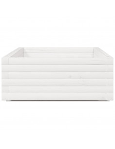 Fioriera da Giardino Bianca 110x60x26, 5cm Massello di Pino