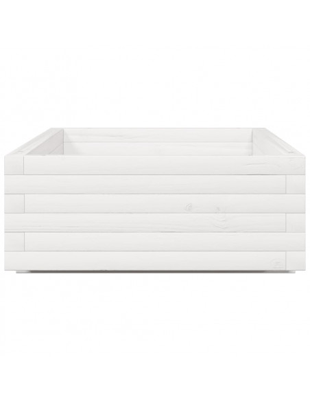 Fioriera da Giardino Bianca 110x60x26, 5cm Massello di Pino
