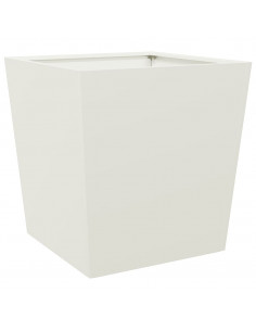 Fioriera da Giardino Bianca 40x40x40 cm in Acciaio