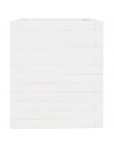 Fioriera da Giardino Bianca 40x40x46 cm Legno Massello di Pino