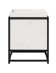 Fioriera da Giardino Bianca 40x40x50 cm Legno Massello di Pino