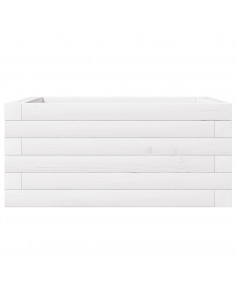 Fioriera da Giardino Bianca 50x50x23 cm Legno Massello di Pino