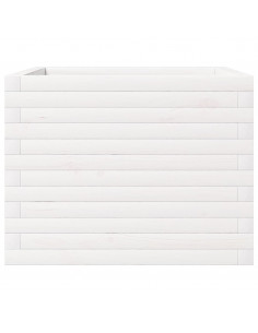 Fioriera da Giardino Bianca 60x60x46 cm Legno Massello di Pino