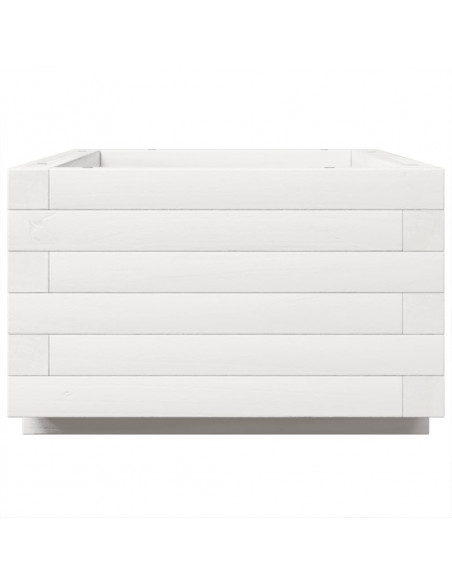 Fioriera da Giardino Bianca 70x40x26,5cm Legno Massello di Pino