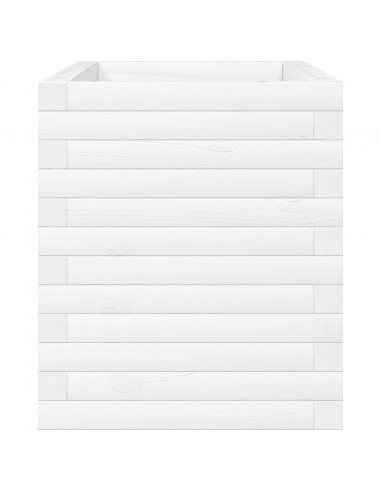 Fioriera da Giardino Bianca 70x40x45,5cm Legno Massello di Pino