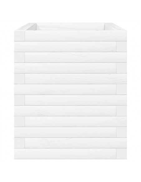 Fioriera da Giardino Bianca 70x40x45,5cm Legno Massello di Pino