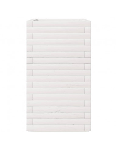 Fioriera da Giardino Bianca 70x40x72,5cm Legno Massello di Pino