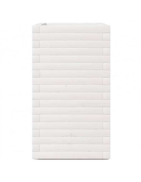 Fioriera da Giardino Bianca 70x40x72,5cm Legno Massello di Pino