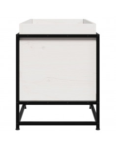 Fioriera da Giardino Bianca 80x40x50 cm Legno Massello di Pino