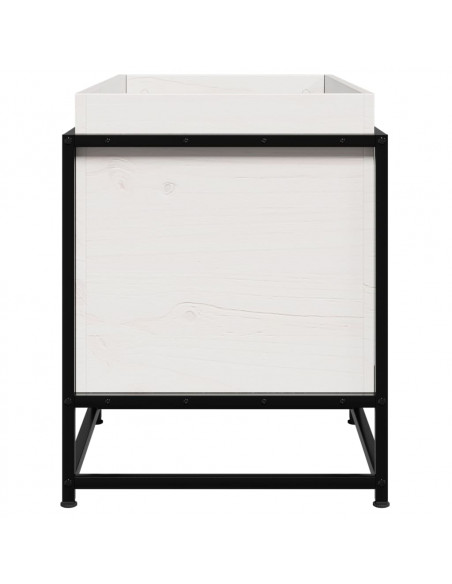 Fioriera da Giardino Bianca 80x40x50 cm Legno Massello di Pino